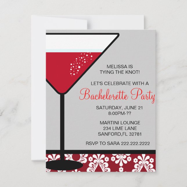 Invitation à la fête de la Bachelorette Cute Marti (Devant)