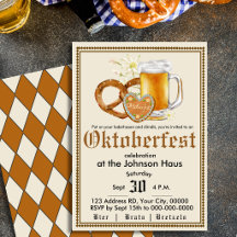 Invitation à la fête de la bière allemande Oktober
