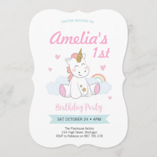 Invitation à la fête de la licorne, premier annive