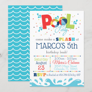 Invitation à la fête de la piscine Anniversaire d'