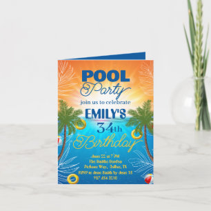 invitation à la fête de la piscine de 34e annivers
