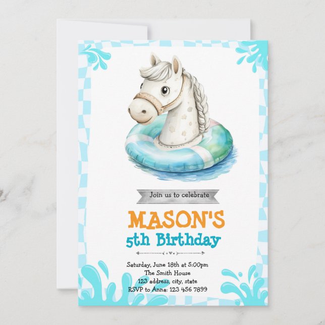 Invitation à la fête de la piscine du cheval (Devant)