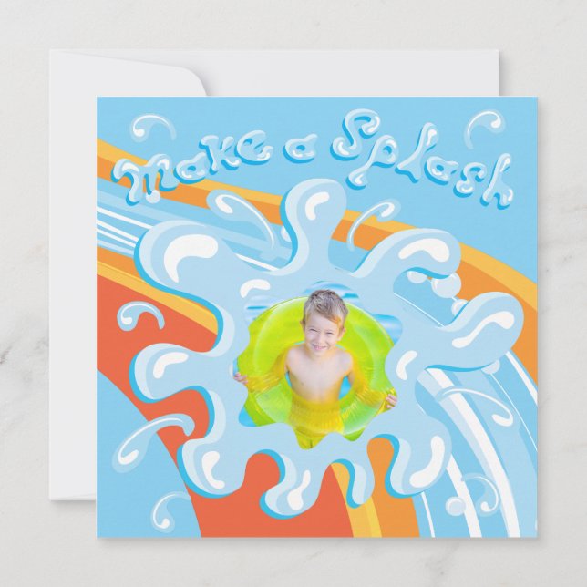 Invitation à la fête de la piscine du parc aquatiq (Dos)