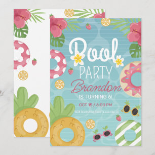 Invitation à la fête de la piscine, invitation à l