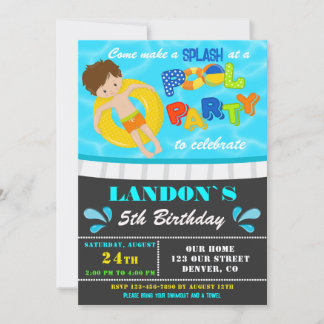 Invitation à la fête de la piscine invitation de p