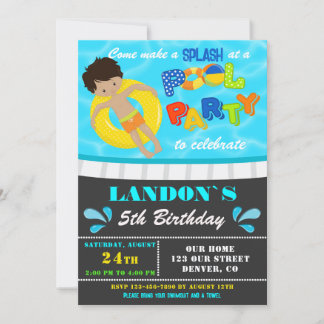 Invitation à la fête de la piscine invitation de p