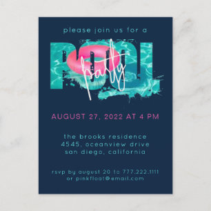 Invitation à la fête de la piscine moderne