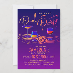 Invitation à la fête de la piscine pour adultes