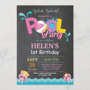 Invitation à la fête de la piscine Splish Splash G
