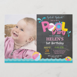 Invitation à la fête de la piscine Splish Splash G