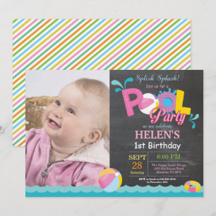 Invitation à la fête de la piscine Splish Splash G