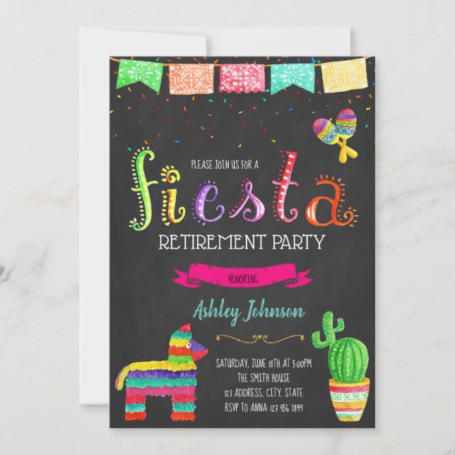 Invitation à la fête de la retraite Fiesta (Devant)