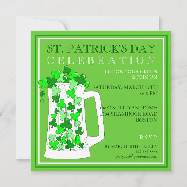 Invitation à la fête de la Saint-Patrick (Devant)