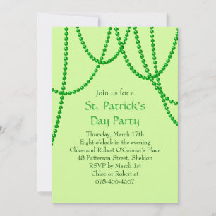 Invitation à la fête de la Saint Patrick - vert
