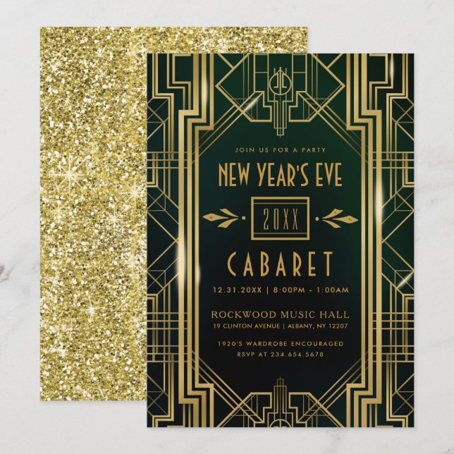 INVITATION À LA FÊTE DE LA VEILLE DU NOUVEL AN| Ca (Devant / Derrière)