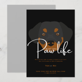 Invitation à la fête de la vie de patte de chiot m
