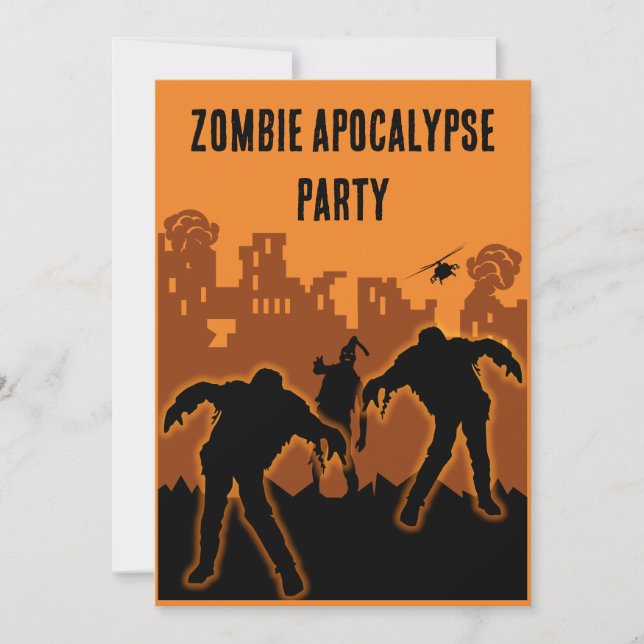 Invitation à la fête de l'apocalypse des zombies (Devant)