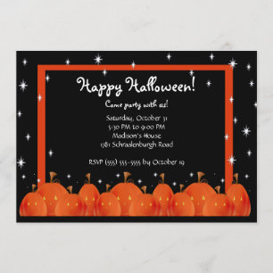 Invitation à la fête de l'Halloween en Citrouille