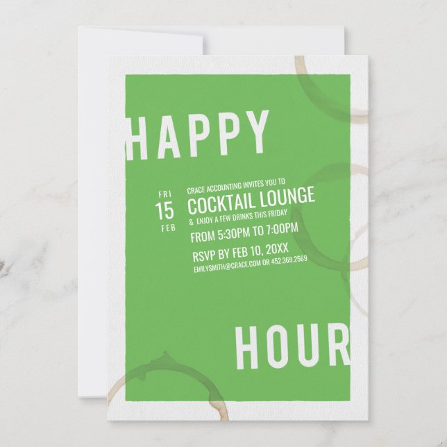 Invitation à la fête de l'Happy Hour (Devant)