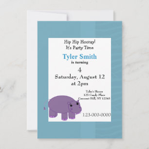 Invitation à la fête de l'hippopotame violet