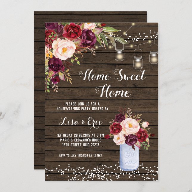 invitation à la fête de l'hiver rustique (Devant / Derrière)