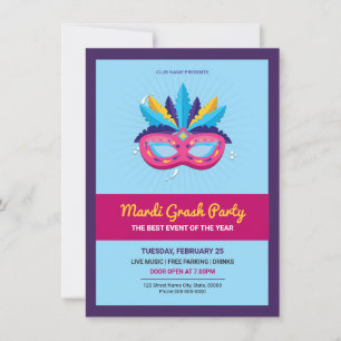 Invitation à la fête de Mardi Gras