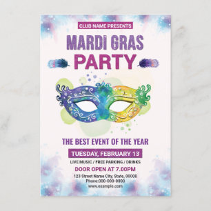 Invitation à la fête de Mardi Gras