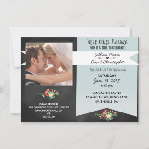 Invitation à la fête de mariage après la photo Vin