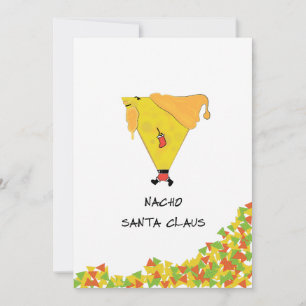 Invitation à la fête de Nacho Santa avec des chips
