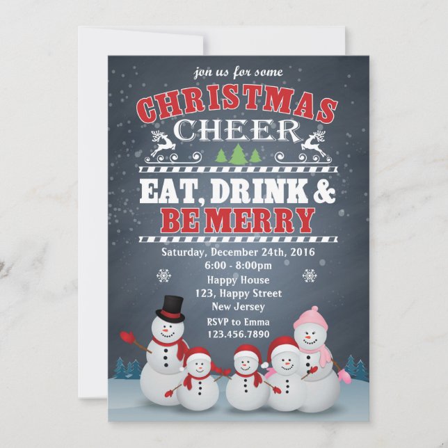 Invitation à la fête de Noël (Devant)