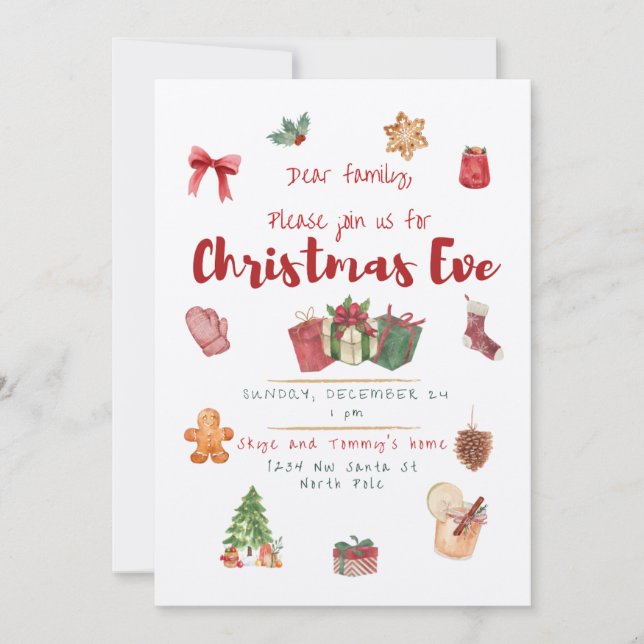 Invitation à la fête de Noël (Devant)