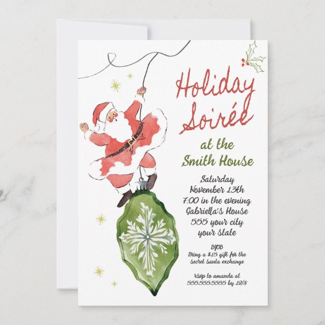 Invitation à la fête de Noël (Devant)