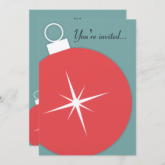 Invitation à la fête de Noël (Devant / Derrière)