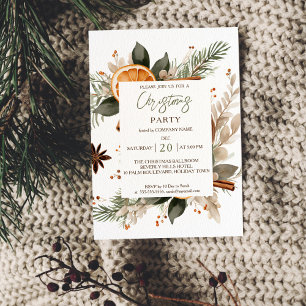 Invitation à la fête de Noël au bureau, botanique 