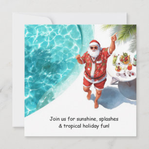 Invitation à la fête de Noël au pool Santa