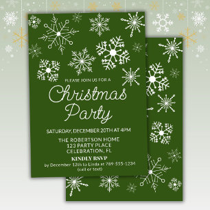 Invitation à la fête de Noël aux flocons de neige