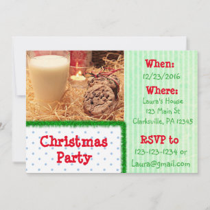 Invitation à la fête de Noël avec biscuits rouges 