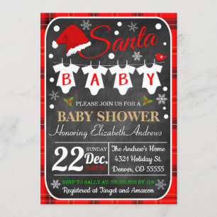 Invitation à la fête de Noël Baby shower