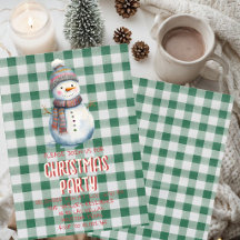 Invitation à la fête de Noël | Bonhomme de neige m