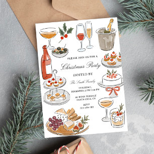 Invitation à la fête de Noël Cheers & Bites