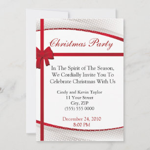 Invitation à la fête de Noël Classy Red Bow