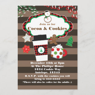 Invitation à la fête de Noël Cocoa & Cookies