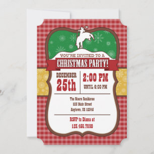 Invitation à la fête de Noël Cowboy
