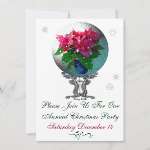 Invitation à la fête de Noël dans un globe de neig