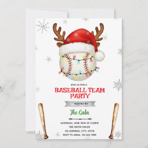Invitation à la fête de Noël de baseball