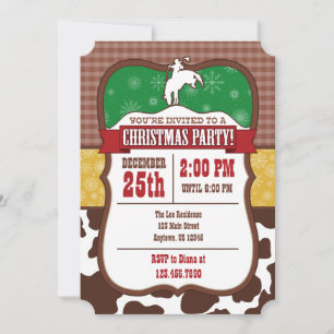 Invitation à la fête de Noël de Cowboy