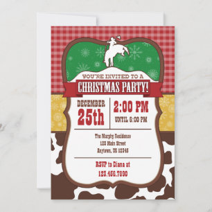 Invitation à la fête de Noël de Cowboy