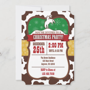 Invitation à la fête de Noël de Cowboy