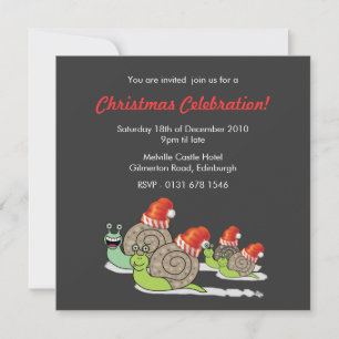 Invitation à la fête de Noël de Funny Snails