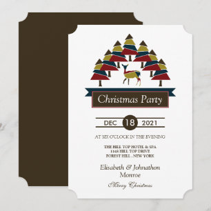 Invitation à la fête de Noël de la forêt de cerfs 